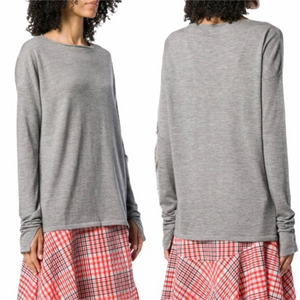 Barrie Sweet‎ Eighteen Round Neck 100% Cashmere Gray Sweater Pullover Medium